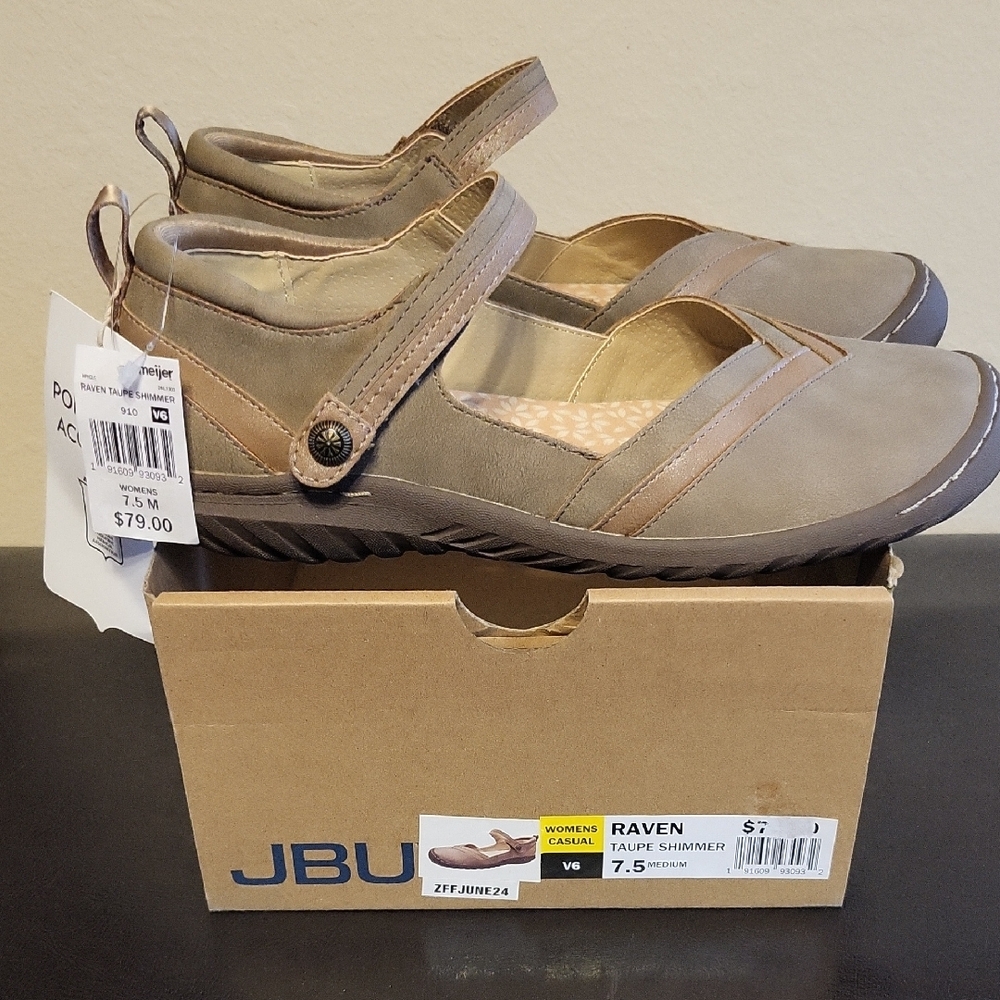 JBU Tan Flats Comfort Loafers